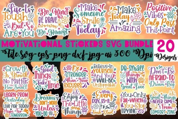 Download Motivational Stickers SVG Bundle - Svg bundle Collection