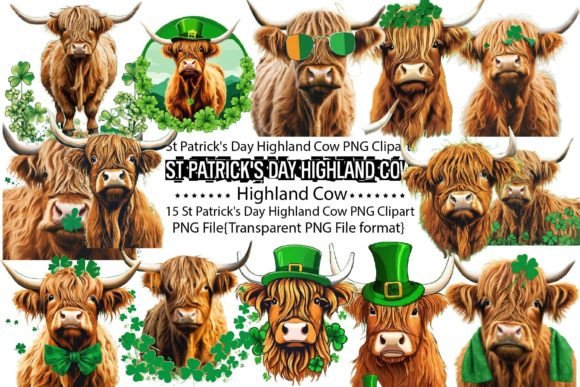 Download St Patrick's Day Highland Cow Sublimatio - Premium Bundle
