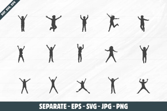Download Jumping Kids Silhouette Set - Jumping kids Collection