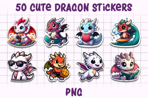 Download Dragon Sticker Bundle | 50 PNG Stickers - Png stickers Collection
