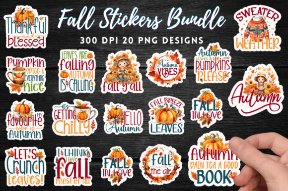Download Fall Stickers Bundle, Autumn Stickers - Autumn stickers Collection