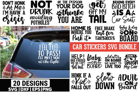 Download Car Stickers SVG Bundle - Svg bundle Collection