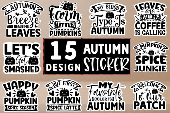 Download Autumn Stickers Design Bundle - Autumn stickers Collection