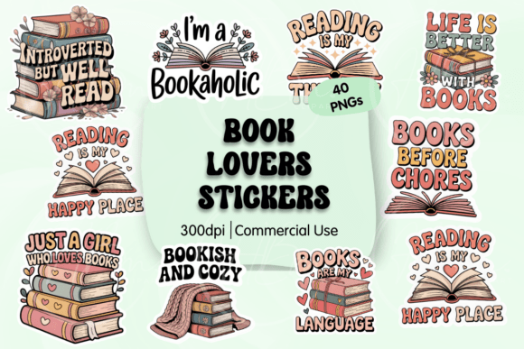 Download Book Lover Digital PNG Stickers - Png stickers Collection
