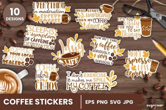 Download Coffee Stickers SVG Bundle - Svg bundle Collection