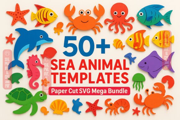 Download 50+ Sea Animal Templates SVG Bundle - Svg bundle Collection