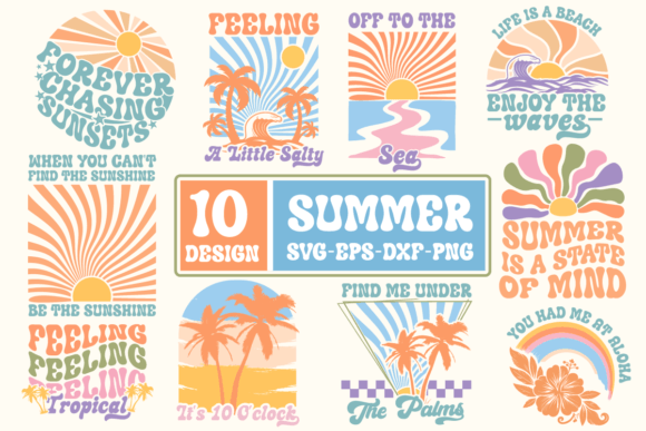 Download Boho Retro Summer SVG Bundle,Beach SVG - Svg bundle Collection