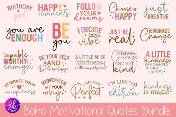 Download Boho Motivational SVG Bundle Positive - Svg bundle Collection