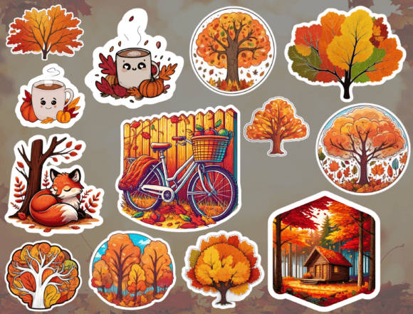 Download Autumn Stickers, Digital Stickers - Autumn stickers Collection