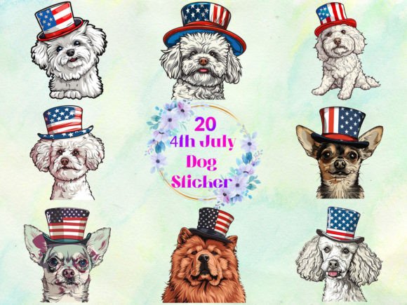 Download 4th July Dog Sublimation Stickers - Sublimation stickers Collection