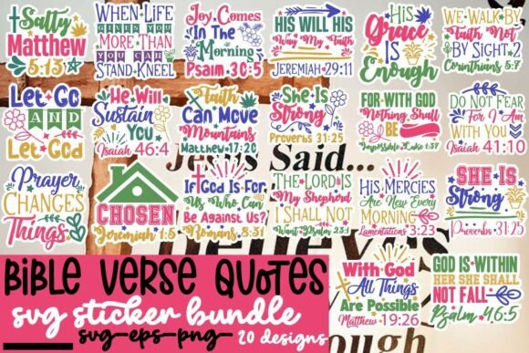 Download Bible Verse Stickers SVG Bundle - Svg bundle Collection