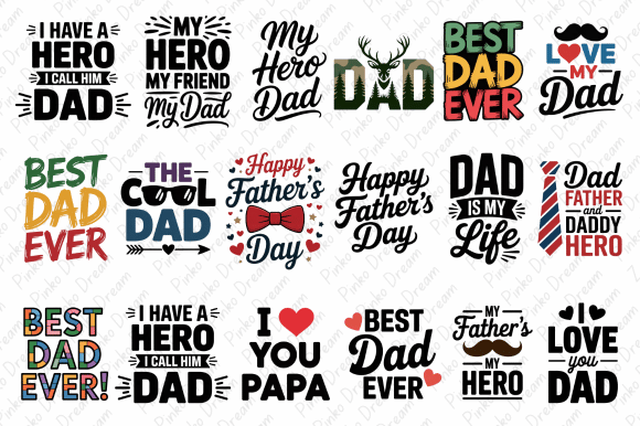 Download Father’s Day PNG Quotes Design Bundle - Premium Resources