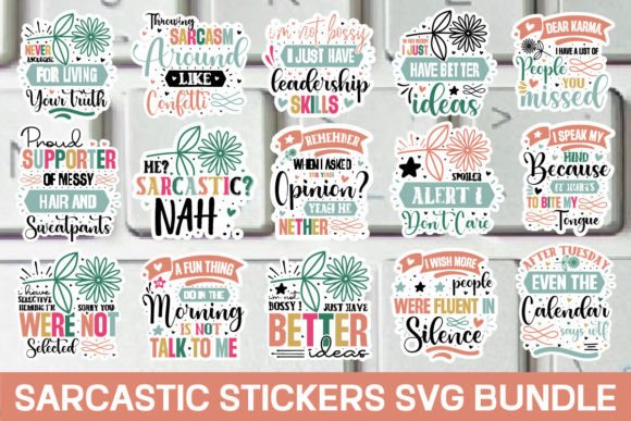 Download Sarcastic Stickers Svg Bundle / 20 Desig - Svg bundle Collection