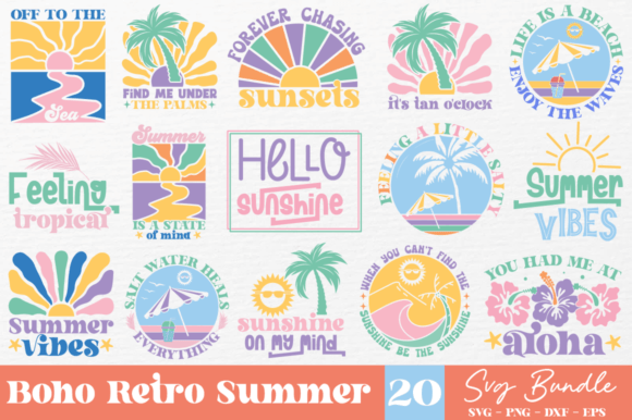 Download Boho Retro Summer SVG Bundle - Svg bundle Collection