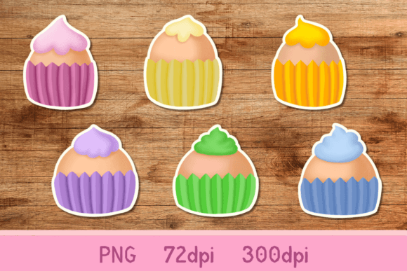 Download Cupcake Colorful PNG Stickers - Png stickers Collection