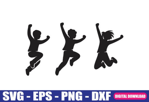 Download Jumping Kids Silhouette SVG - Jumping kids Collection