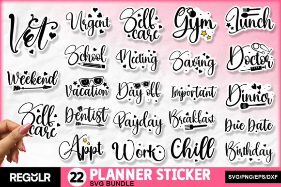 Download Planner Stickers SVG Bundle - Svg bundle Collection
