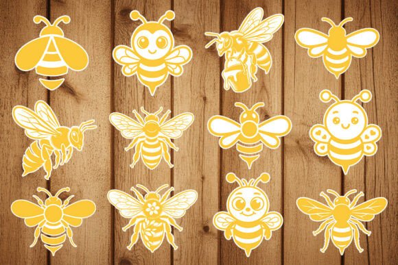 Download Bee Stickers SVG Bundle - Svg bundle Collection